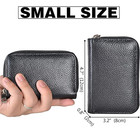 Rfid Blocking Genuine Leather Zipper Wallet     Secure Card Holder Organizer