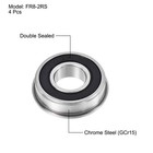 Uxcell Fr8-2rs Flanged Ball Bearing 1 2 x1-1 8 x5 16  Double Sealed Chrome   