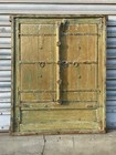 Old Vintage Rare Handmade Carving Brass   Iron Fitted Wooden Window Door