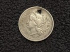 1867 Three Cent Nickel 3c - Hole - Free Shipping  Z