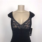 Adrianna Papell Black Nude Lace Tiered Evening Gown Dress Size 12p Petite Formal