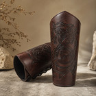 Medieval Leather Wrist Guard Viking Style Embossed Gothic Arm Bracer Single