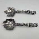 1997 Arthur Court Designs Grape Vine Leaf Spoon Fork Salad Serving Set Aluminum