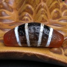 Rare Tibetan Buddhism Agate 4 Line Totem Dzi Bead Amulet Necklace Pendant G5870