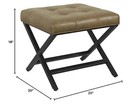 Rectangular X Bench Metal Base Ottoman Brown