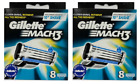 Gillette Mach3 Refill Cartridge Razor Blades For Mach 3  16 Count