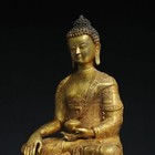 11 6  Old Tibet Tibetan Buddhism Temple Bronze 24k Gilt Amitabha Buddha Statue