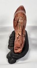 Vintage Hand Carved Head Down Soapstone Horse Brown Dark Red With Stand