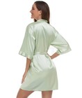 Voguemax Womens Short Kimono Robe Bride Bridesmaids Wedding Satin Bathrobe