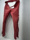 Nos Red Chap-parel Show Chaps With Fringe Adjustable Waist 38    I-74