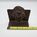 Single Cast Iron Native American Indian Chief Head Bookend Vintage Metal