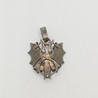 Sterling Silver Bat Pendant Seed Pearl Pink Stones Art Nouveau Antique 1 25 