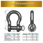 Acando Shackles 3 4  D Ring Shackle With 7 8  Screw Pin 57000ibs Black Red 