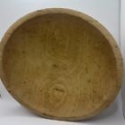 Vtg Rustic Cottage Hand Turned Raw Wood Primitive Kitchen Fruit Bowl 11    Diam 