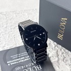 Bulova Men s Modern Futuro Diamond Black Stainless Steel Quartz Watch 98d144