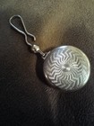 J c  Dougall Silver Tone Round Watch Fob With Patterned Medallion