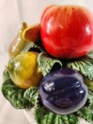 Portugal Ceramic Fruit Topiary Basket Majolica Mcm Subtil Caldas Da Rainha Large