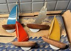 1940s Rare     Bobby Bath Boat Fleet     Toy Set Bubble Bathtub Regatta Marina Sail