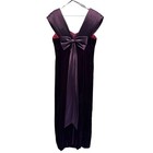 Vtg Jordan Purple Velvet Off Shoulder Maxi Prom Formal Dress 15 16 Bow Coquette