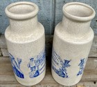 Antique Pharmacy Stoneware Bottle Advertising Apothecary Demijohn Lot Of 2 Blue