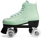Roller Skates Flashing Light Wheels Womens High Top Mint Green
