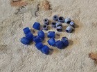 Vintage Old 25 Blue Chevron Trade Beads Old African Glass Chevron Beads 