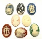 15 Vintage Acrylic Cameos  hong Kong  Japan  West German  Diy Jewelry Making C81