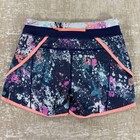 Ivivva By Lululemon Girls Speedy Shorts Spectral Splatter Navy Coral Size 14