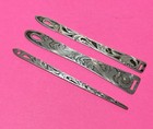 3 Vintage Sterling Silver  Ribbon Needles Bodkins Lovely Design