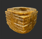 Ancient Chinese Liangzhu Culture Period Carved Jade Of A Cong  2176-3300 Bc 