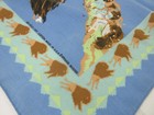 Vintage Native American Indian Buffalo Roams Arvale Rogers Handkerchief Blue 21 