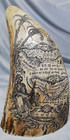 Vintage Detailed Whale Tooth Scrimshaw Nautical Map  Etc  5  Replica Piece