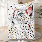 Cat Throw Blanket Colorful Spot Cats Blanket Cute Pet Cats Gift For Cat Lover   