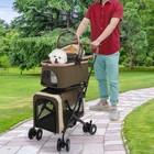 Foldable Double Pet Stroller For 2 Dogs Or Cats W  2 Detachable Carriers Us