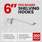 200 Pack Peg Board Pegboard Shelving Hooks 6  Length Wholesale Lot