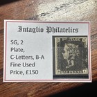 Gb Sg2 Qv 1840 Penny Black Plate 9  B-a  4 Margins  Used Maltese Cross
