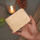 Genuine Handmade Full Grain Pure Leather Bifold Wallet For Men  Slim And Natural