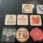 Vtg German european Beer Coaster mat Lot  22 Total  - Amstel   Henninger  Perle