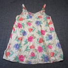 Vtg Delicates Satin Slip Dress Xl Floral Nightie Nightgown V-neck 90s Coquette