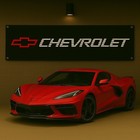 Red Bowtie Racing Flag Banner     71x24  American Muscle Garage Wall Decor