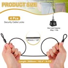 4pcs 1 8  Dia 8 5ft Security Cable Lock Vinyl Coated Steel With Loops Black