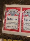 Vintage Budweiser Uncut Tin Can Sheet Metal Sign Litho Proof 16oz Pint Beer