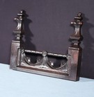 15  Wide French Antique Gothic Crest pediment crown In Solid Chestnut Wood