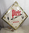 Vintage 1964 Piels Beer Glass Front Bert   Harry Wall Clock Sign Working