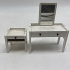 Lot Vintage Lundby Dollhouse White Vanity Side Tables
