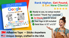3-pack Custom Logo Google Review Tap Plate   Xl Display Sign   Nfc   Qr   Glossy
