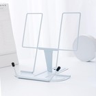 Metal Book Stand Light Blue Adjustable Holder For Desk Recipes Tablet Textbook