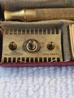     rare 1930s Vintage Antique Gillette Brass Razor Complete Set In Case    