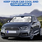Econour Accordion Car Windshield Sun Shade  double Foldable Sun Visor With 4    