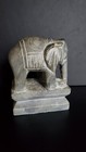 Vintage Solid Stone Carved Elephant Statue  figurine Decor Art 